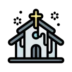 Building Christmas Church Snow Winter SVG Icon